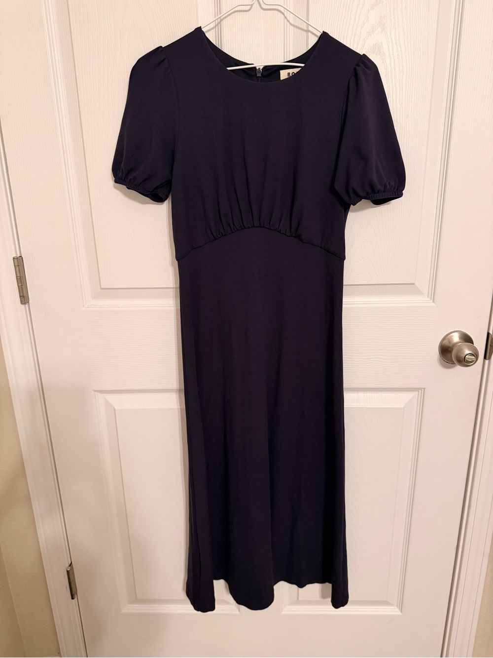 Boden Navy Puff Sleeve Midi Dress US 6P UK 10R